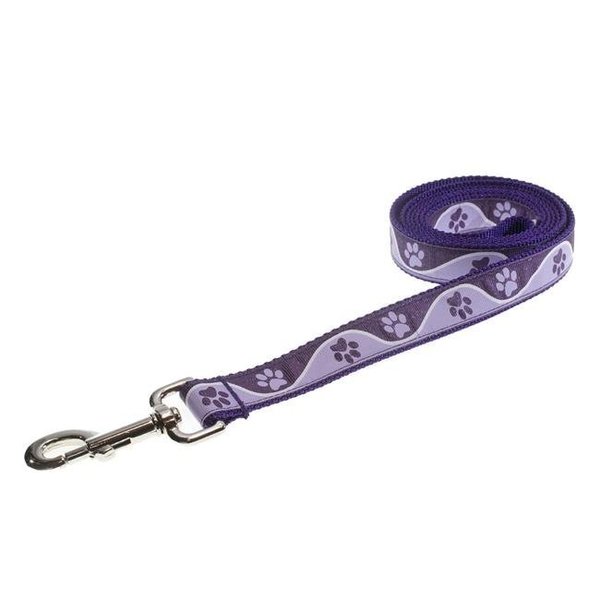 Sassy Dog Wear Sassy Dog Wear PAW WAVE PURPLE1-L Paw Waves Purple Dog Leash - Extra Small PAW WAVE PURPLE1-L